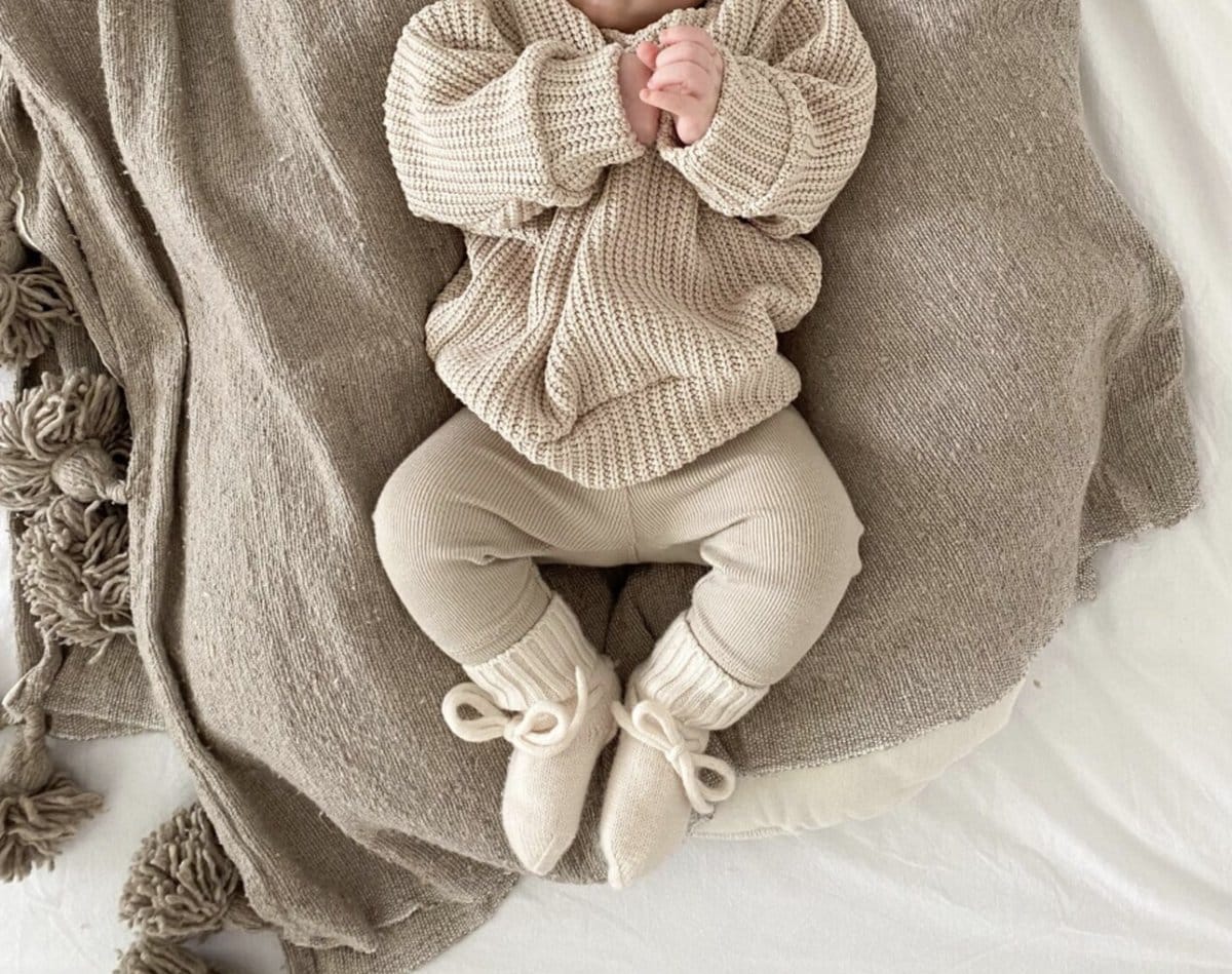 Babyslofjes newborn - 100% Merino wol – grijs - slofjes voor je baby, dreumes en peuter voor jongens en meisjes - 0-3 Maanden (9,5cm) - schoenmaat 16-17