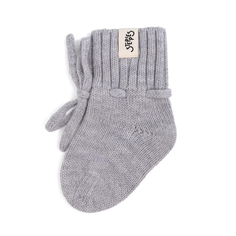 Merino wol slofjes grijs