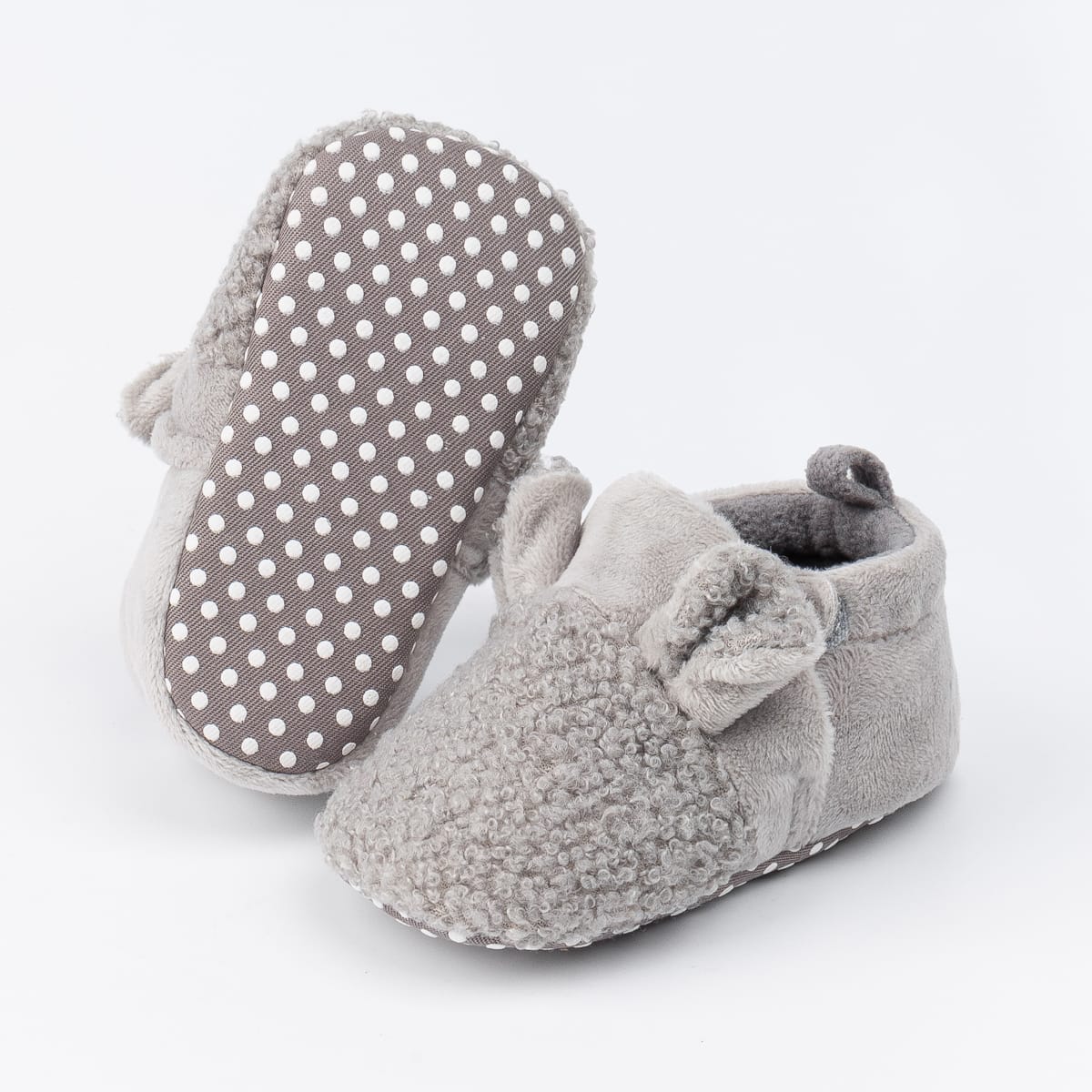 babyslofjes teddy beer grijs